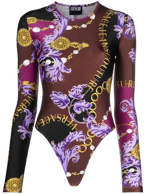 versace star print|Versace print bodysuit.